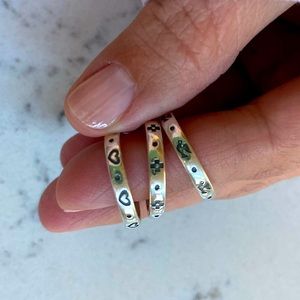 James Avery Silver Armor Stack Rings